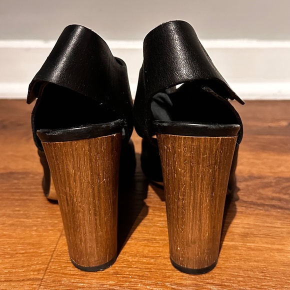 Vince Sz 7.5 M EUR 38 AGATHA Black Leather Slingback Open Toe Sandals - Picture 4 of 8